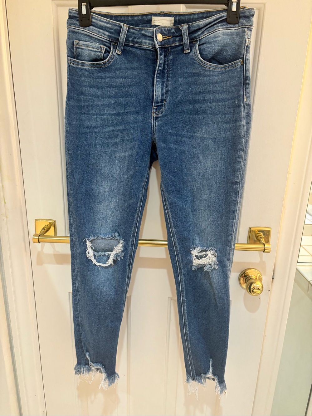 Altar'd State Distressed Dark Blue Skinny Jeans